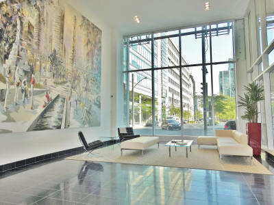Lobby of Altoria Luxury residential building in Downtown Montreal