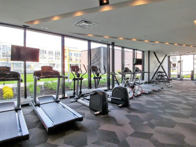 Gym in the District Giffin Condominium project at 235 Peel street in Griffintown Downtown Montreal