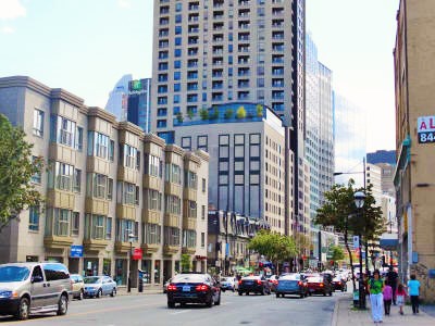 Sherbrooke Street looking towards McGill University