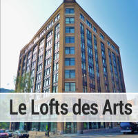 Condos and lofts for sale and for rent at the Lofts Des Arts on the Place des Arts, Downtown Montreal