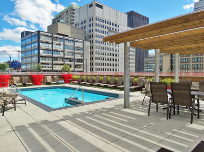 Swimming Pool in the Lofts St Alexandre Downtown Montreal Condos