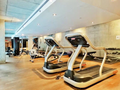 Gym at the Louis Boheme building in Downtown Montreal