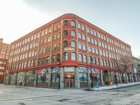 Lo Grothe building Downtown Montreal Quartier des Spectacles Lofts for rent and for sale